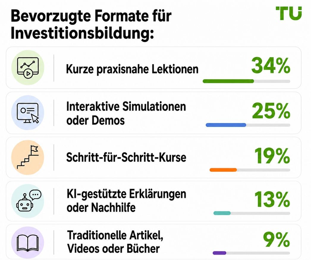 Bevorzugte Formate für Investmentbildung