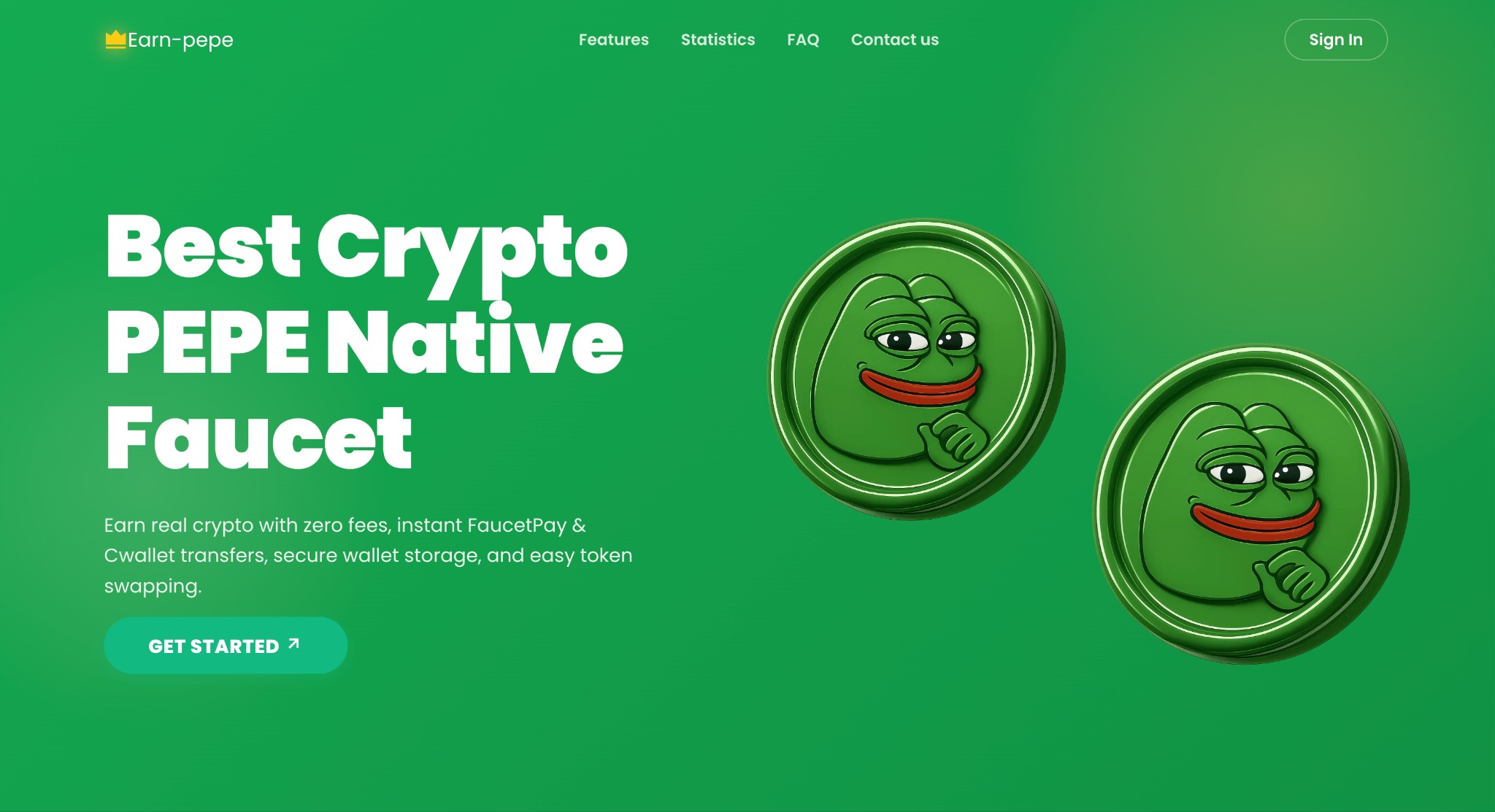 Faucet cripto independente Earn-pepe