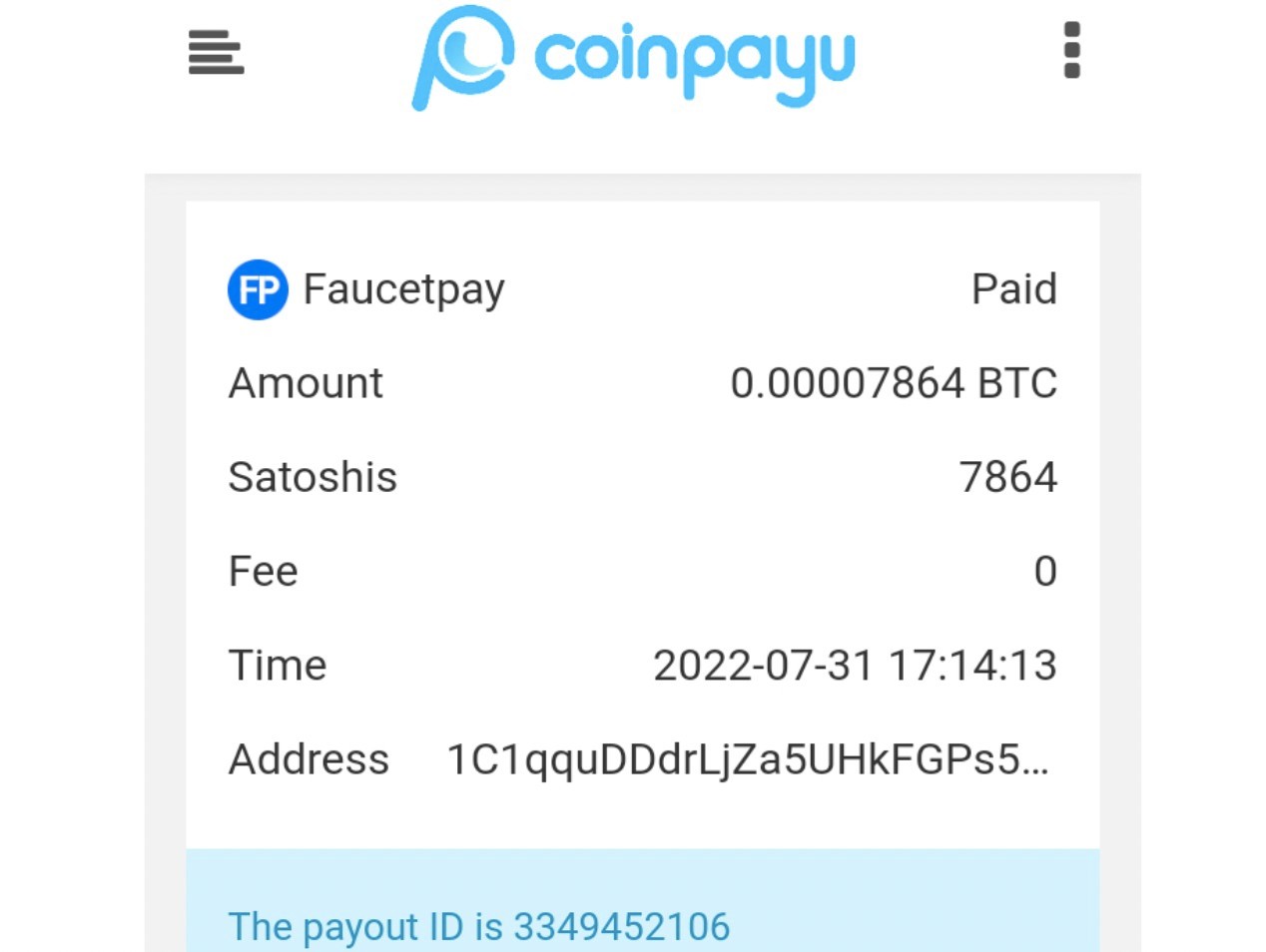 Coinpayu earnings withdrawal