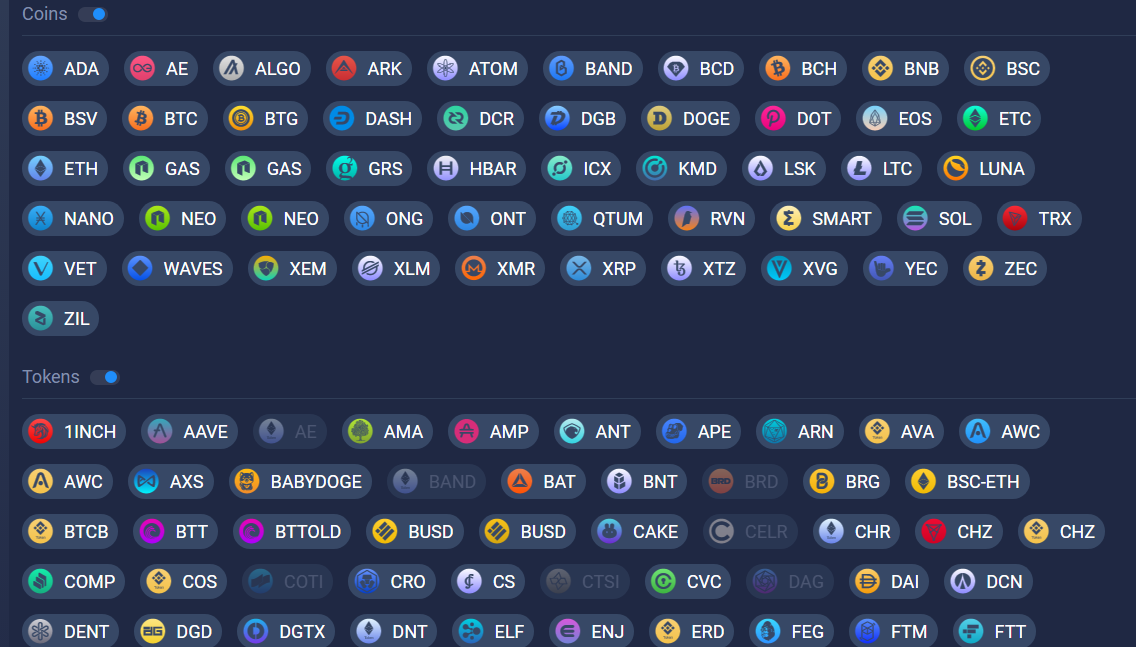 The full list of cryptocurrencies available for trading and investing