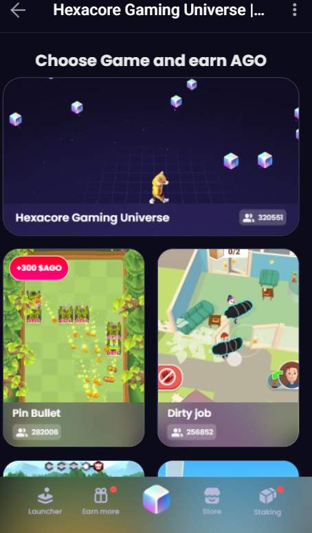 Hexacon in-app games