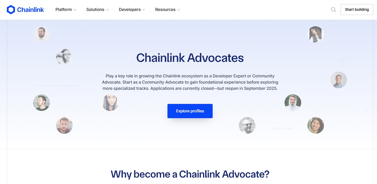 Амбассадорская программа Chainlink Advocates