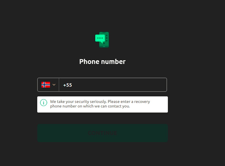 Inputting your personal information