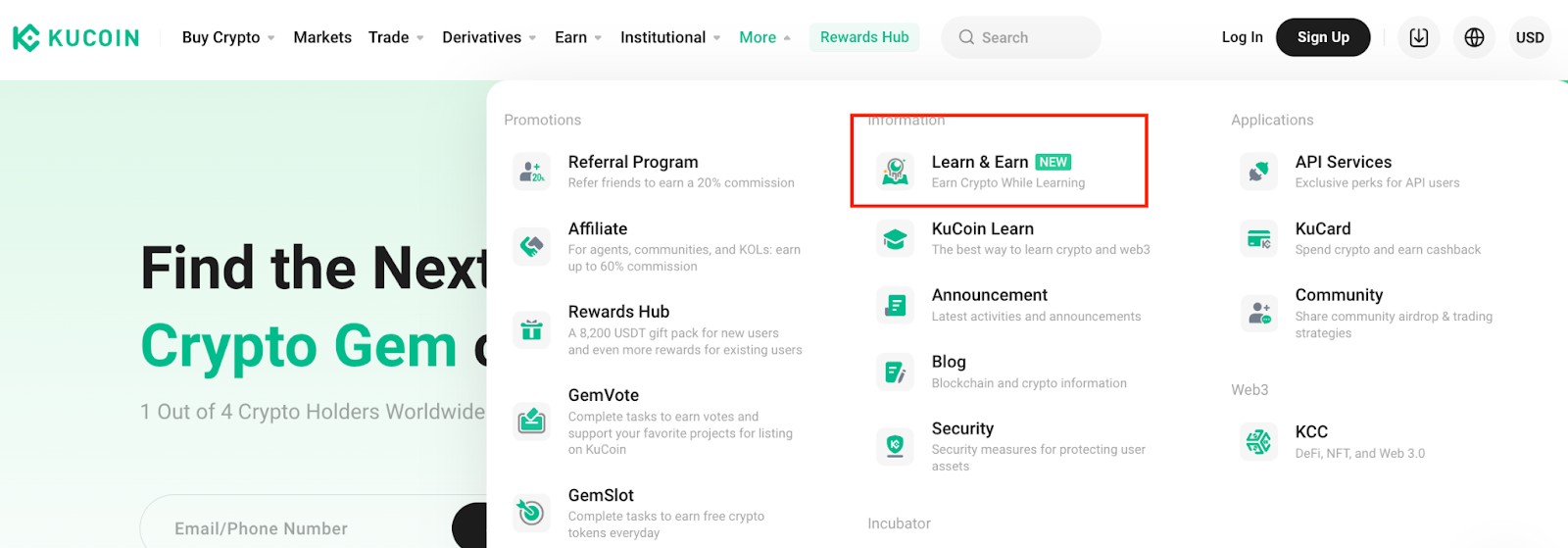 KuCoin's "Learn to Earn"