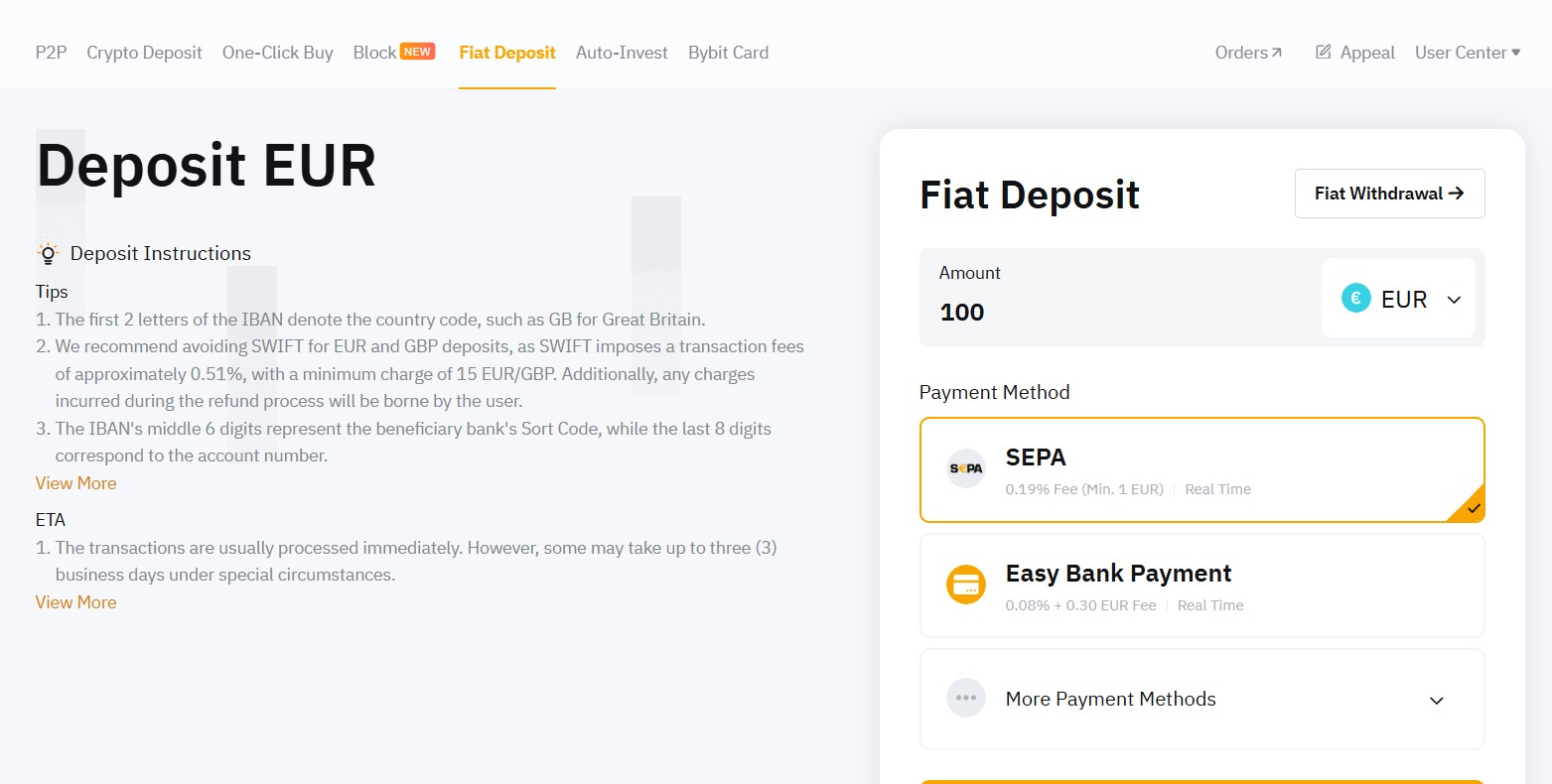 Пополнение счета на Bybit