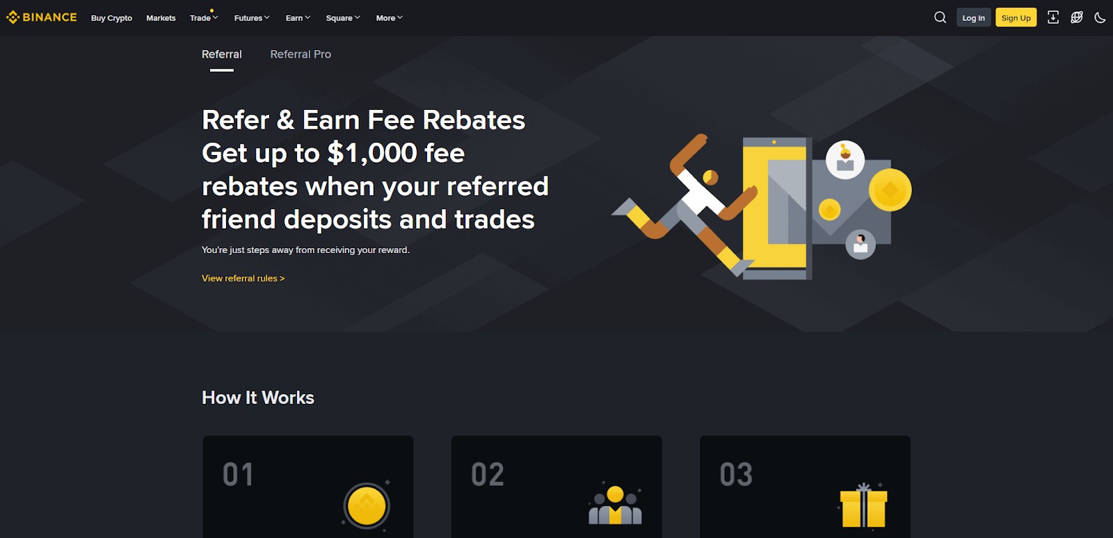 Реферальная программа на примере криптобиржи Binance