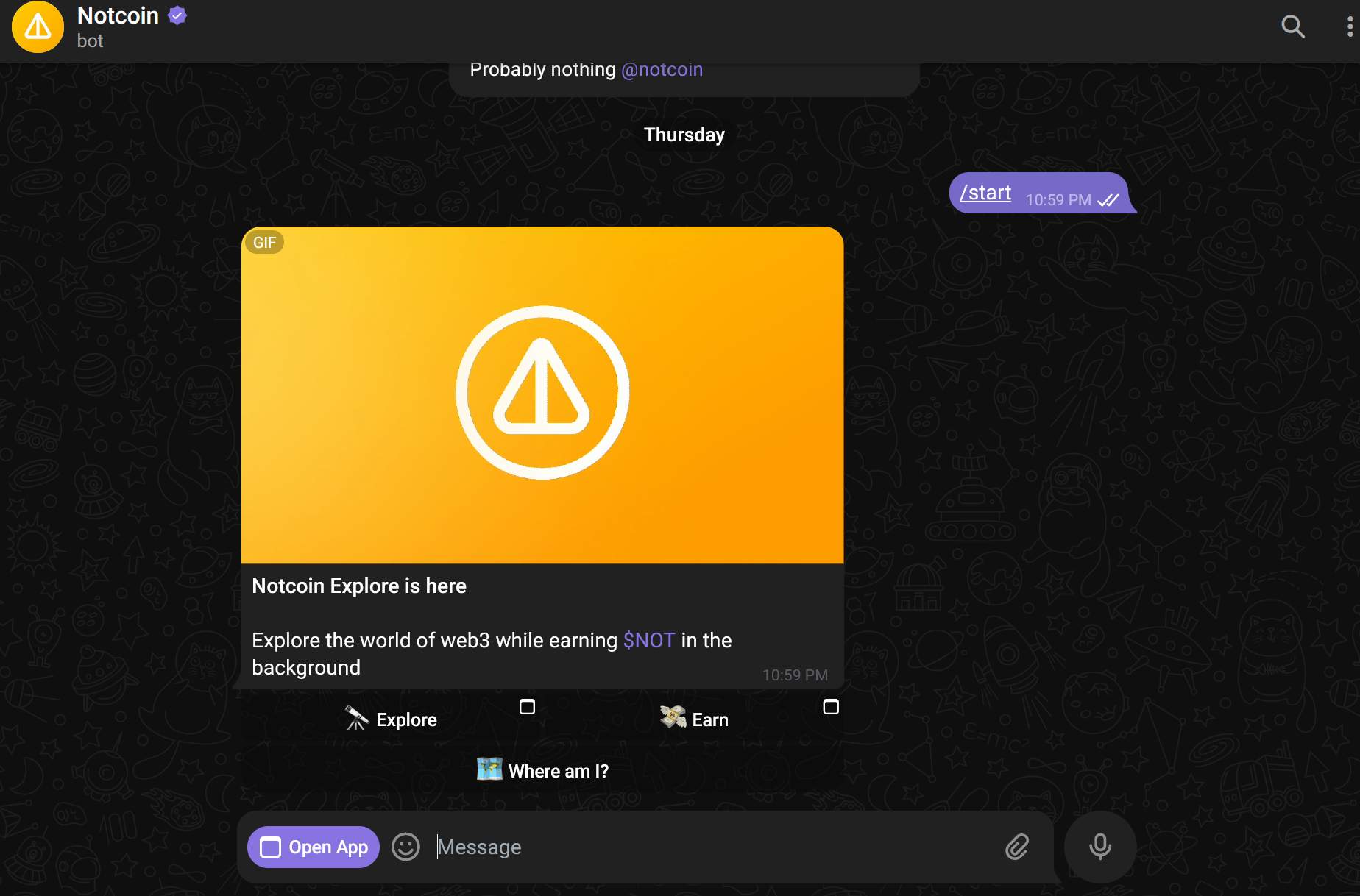 Memulai bot Notcoin