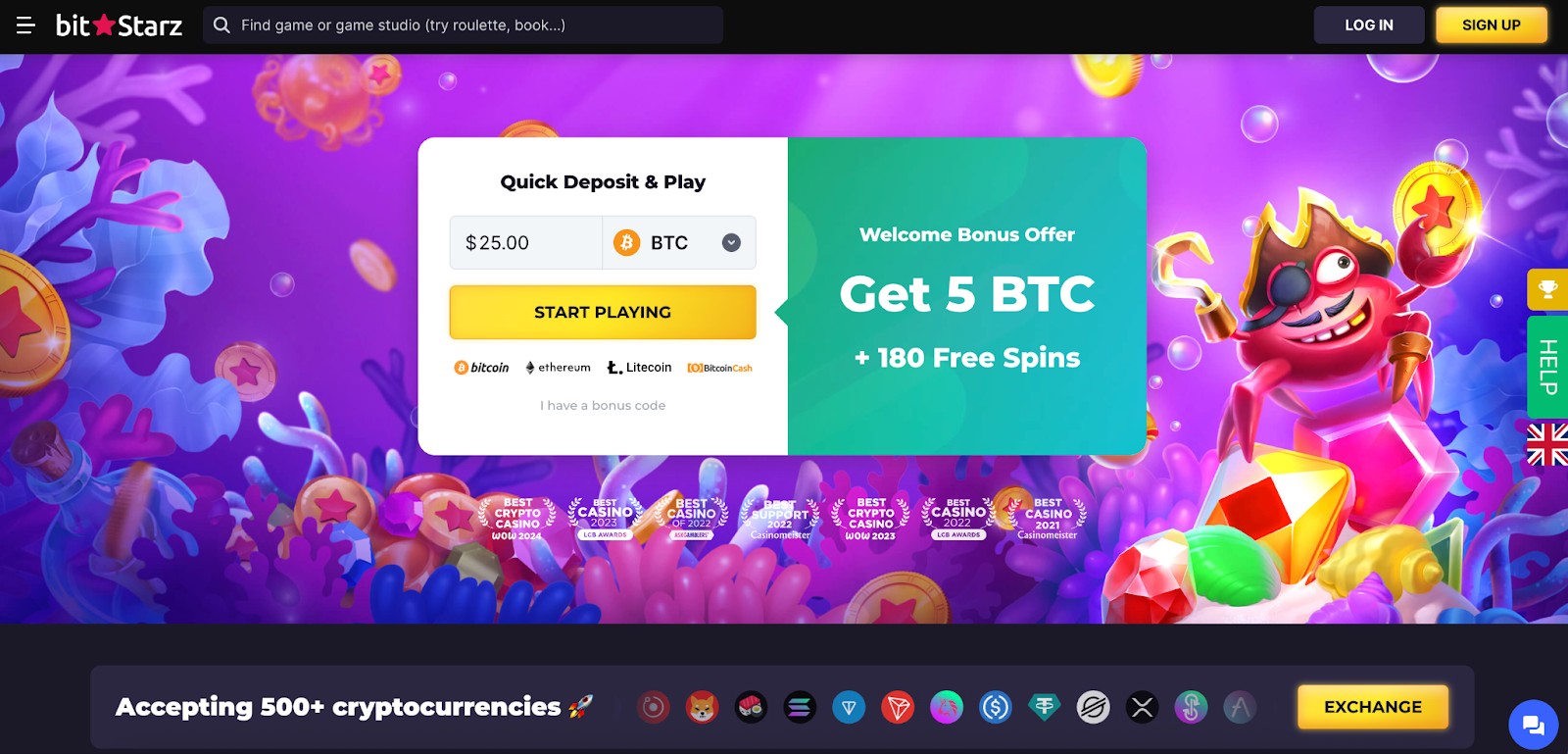 BitStarz homepage