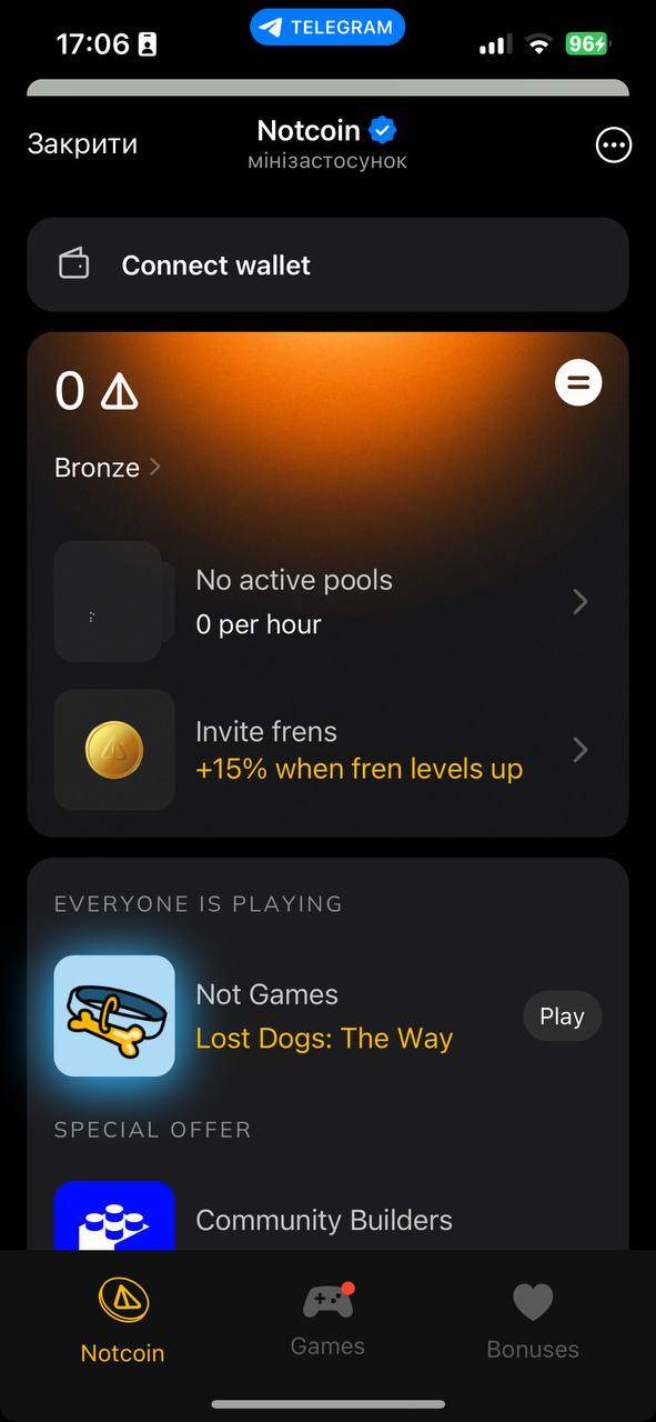 Notcoin पूल