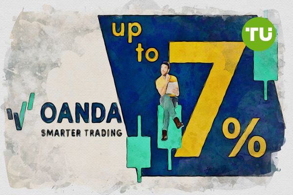 OANDA tilbyr opptil 7 % rente på ubenyttede marginsaldoer