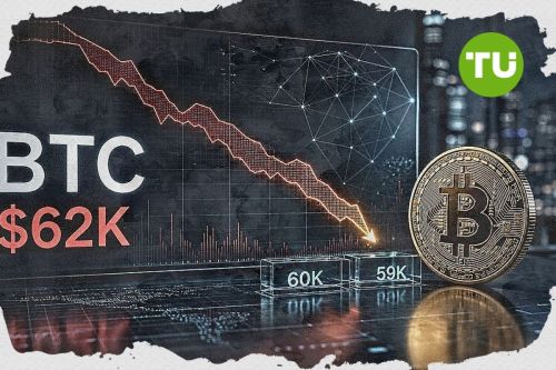 Биткоин остается под давлением в районе $62000 на фоне слабого аппетита к риску