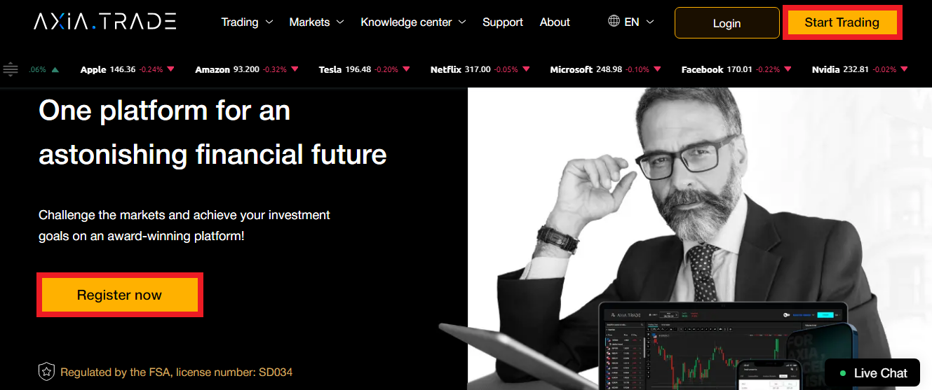 Review of AXIA Investments’ User Account — Broker's official website