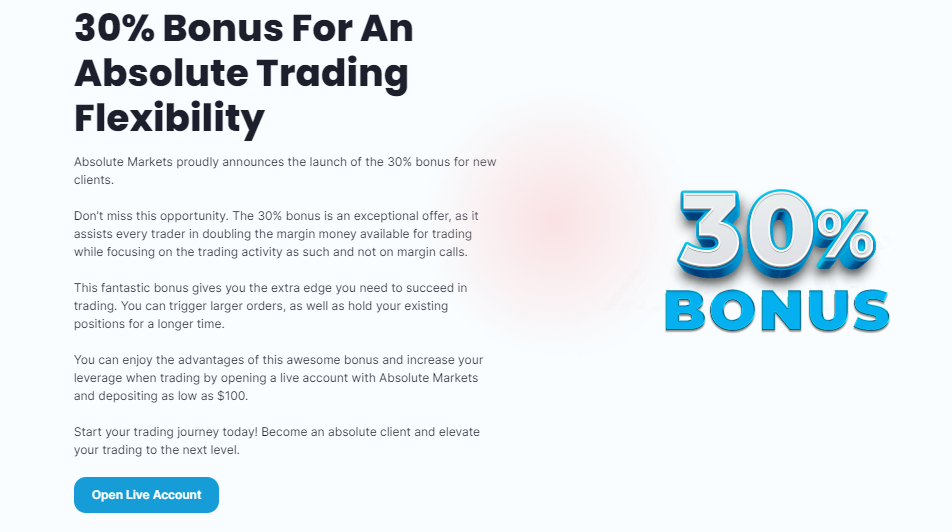 Absolute Markets Bonuses - Welcome Bonus