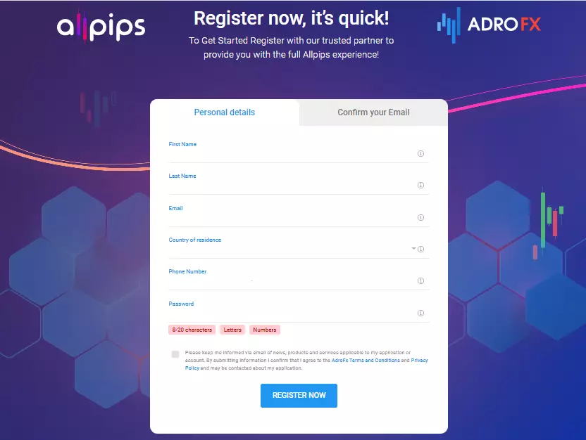 Overview of Allpips’ User Account — Registration