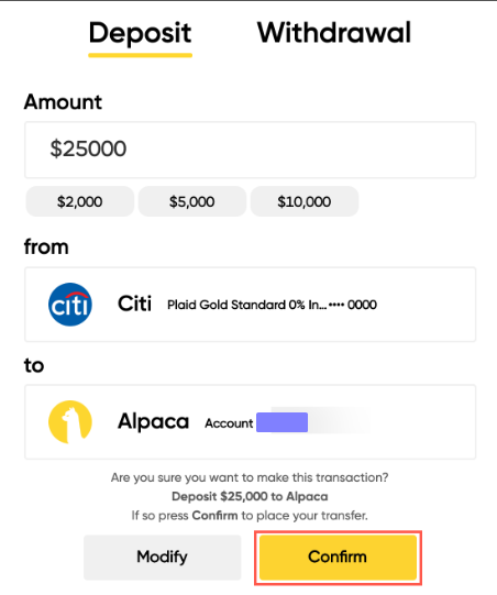 Review of Alpaca - Deposit and withdraw