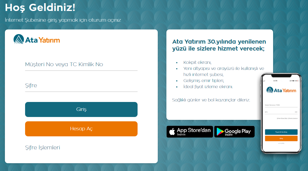 Review of Ata Yatırım’s User Account — Registration