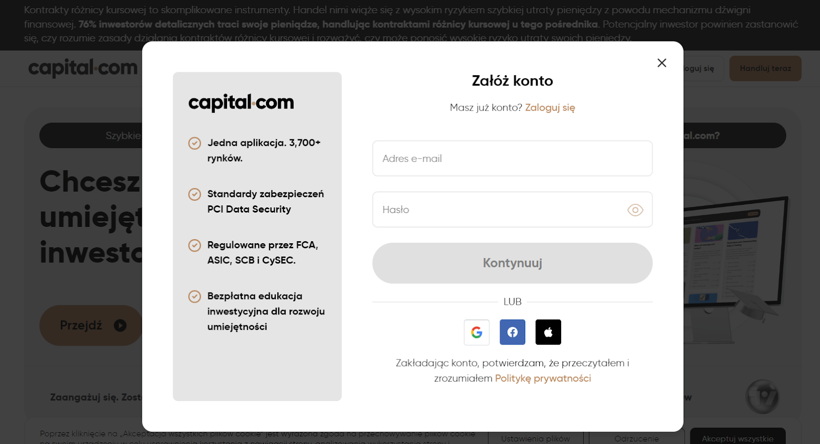 Recenzja Capital.com — rejestracja