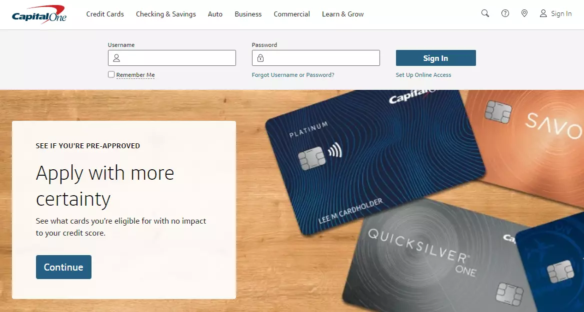How to open an account at Capital One - Step 1