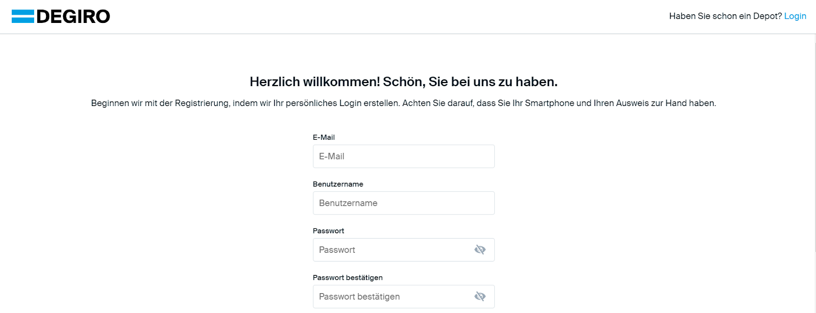 DEGIRO Rezension – Kontoeröffnung