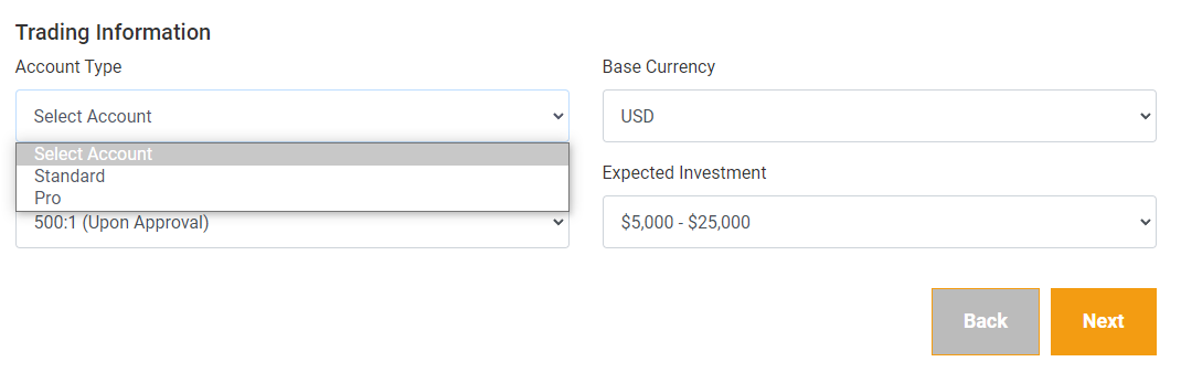 Review of Decode Global’s User Account — Select an account
