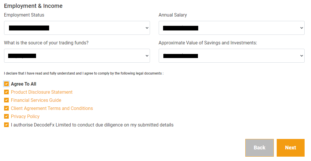 Review of Decode Global’s User Account — Additional client information