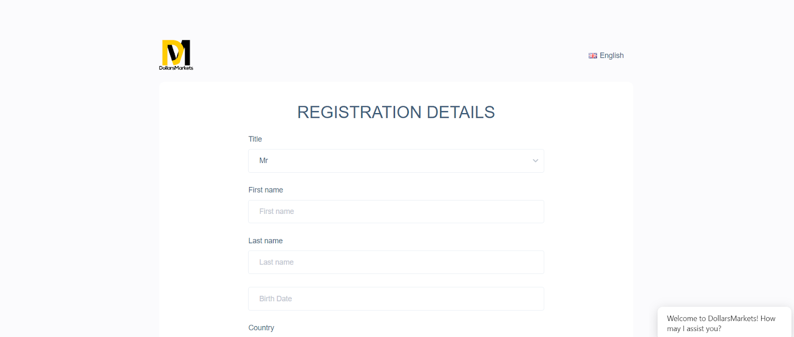 Review of Dollars Markets’ User Account — Registration