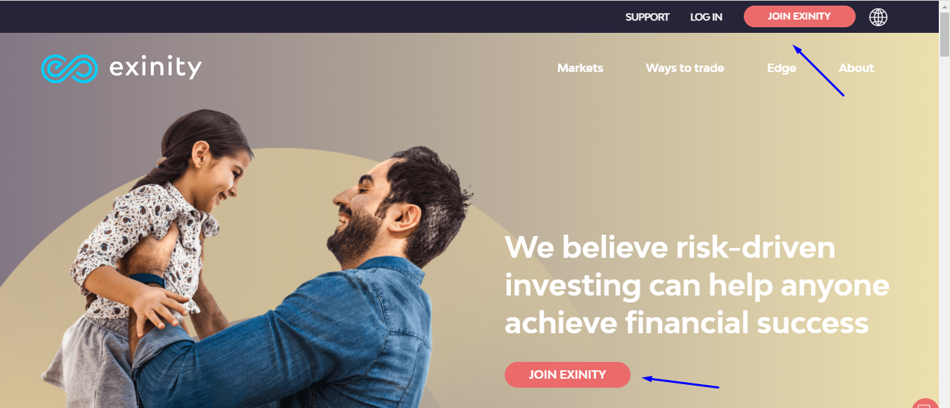 Exinity Review — Starting registration