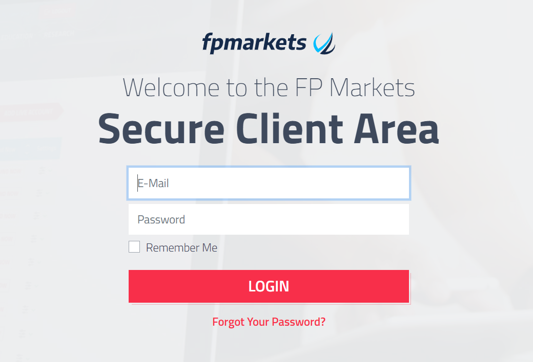 FP Markets Review - Registration form