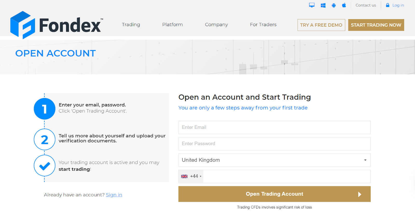 Review of Fondex - Open Trading Account