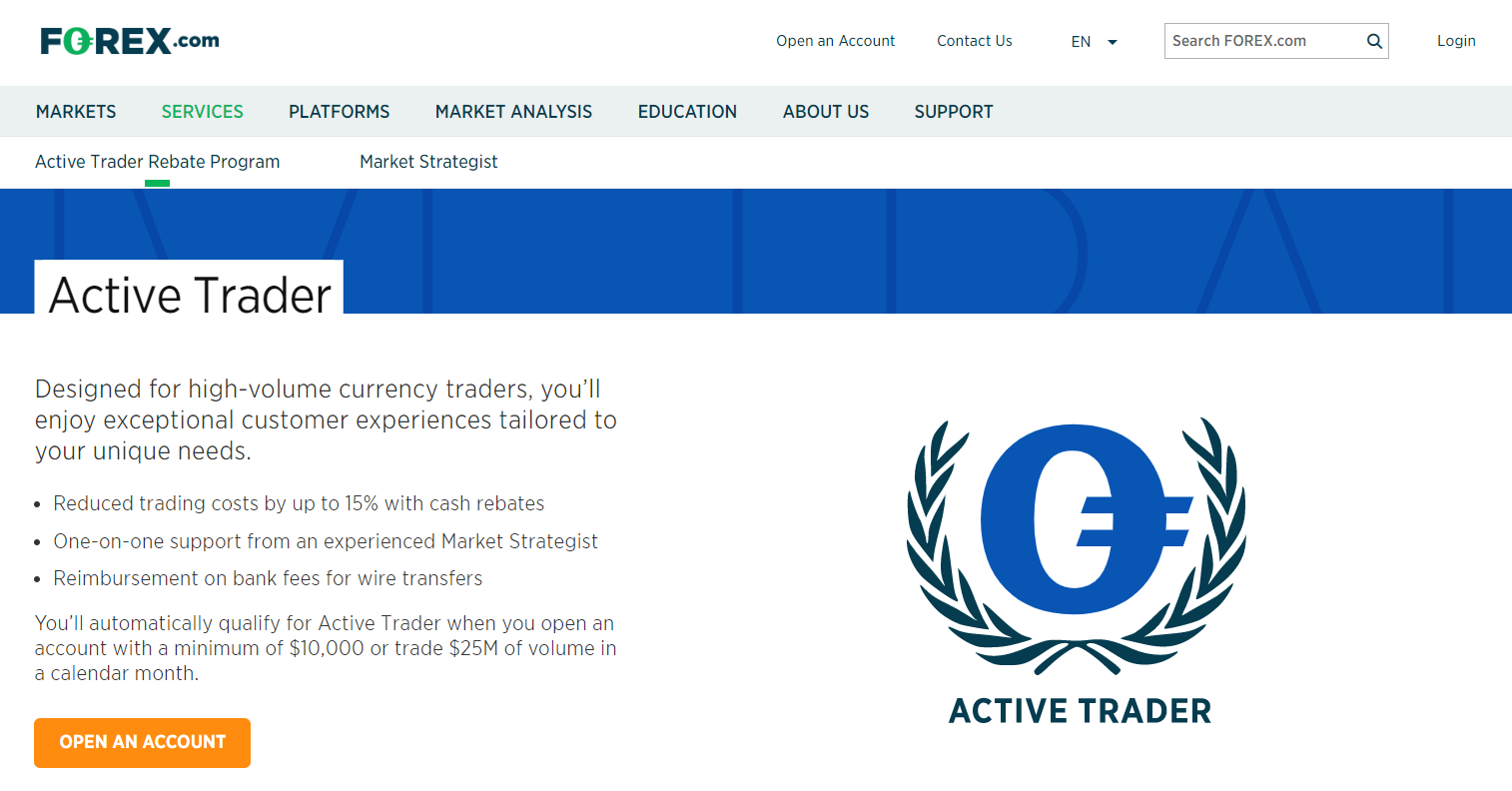 Bonus dari Forex.com - Program trader aktif