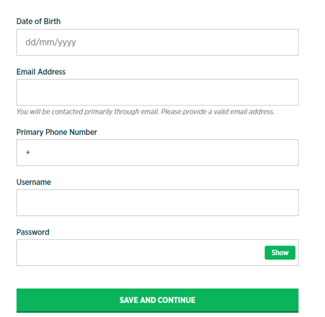 Forex.com Review - Registration Form