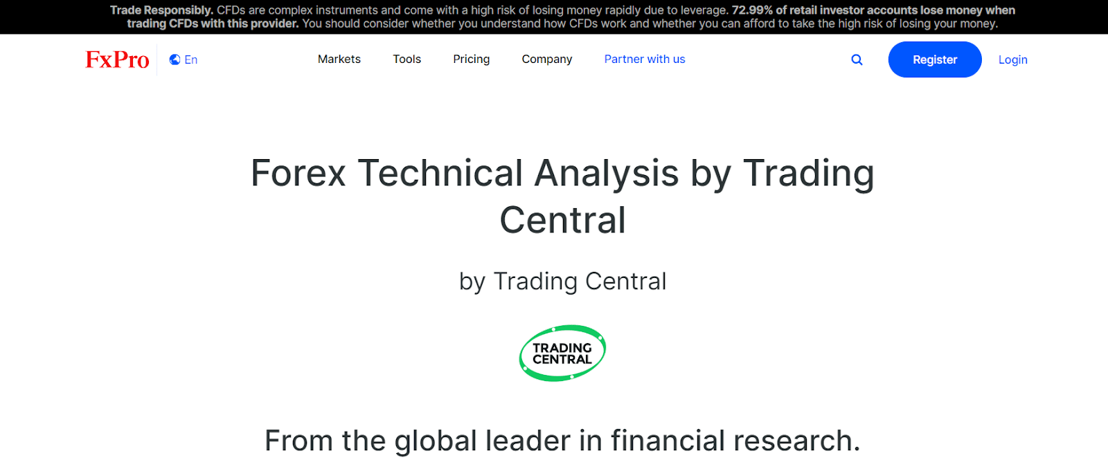 FxPro के उपयोगी टूल्स - Trading Central एनालिटिक्स