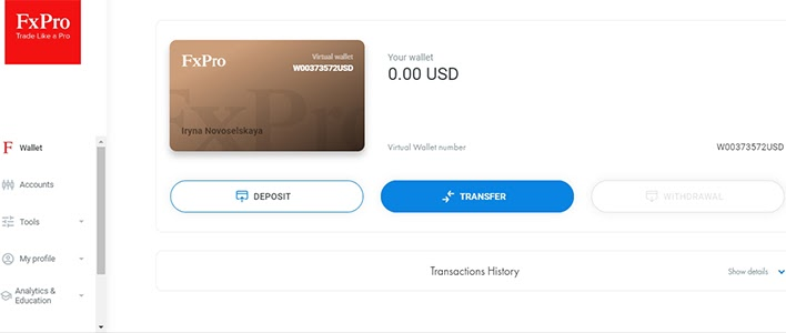FxPro Review - Replenishment and Withdrawal