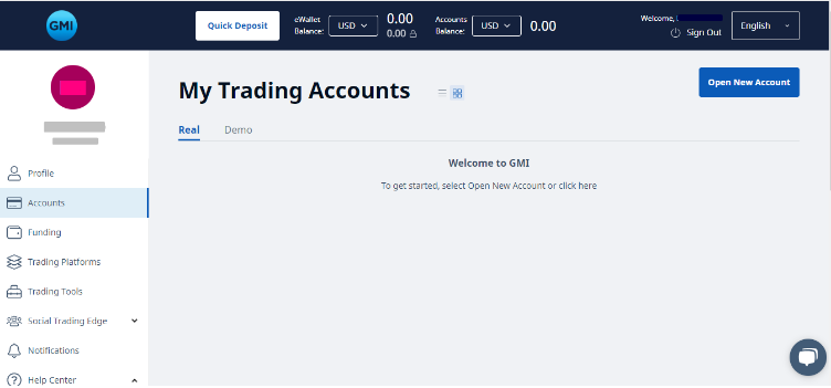 Review of GMI Markets’ User Account — Open a new account