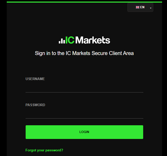 Resumo da IC Markets - login