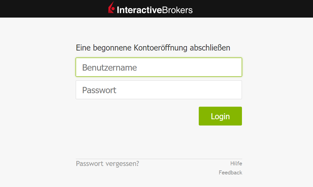 Persönliches Konto bei Interactive Brokers - Autorisierung