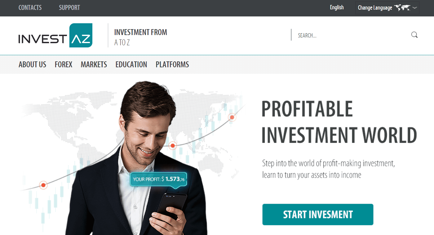 Review of InvestAZ’s User Account — Broker's official website