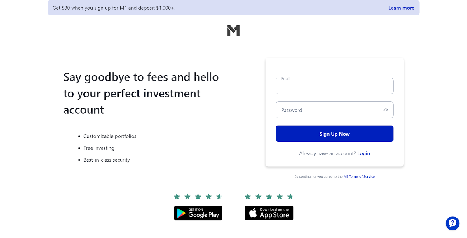 M1 Finance Review — Registration
