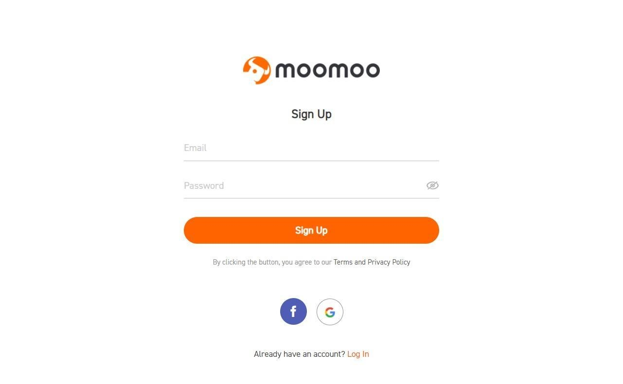 Moomoo review - Signing up