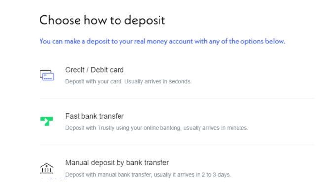 Nextmarkets Review — Making a deposit