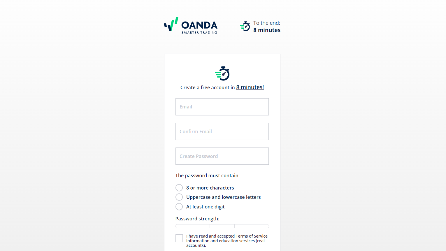 חשבון אישי של OANDA – פרופיל לקוח