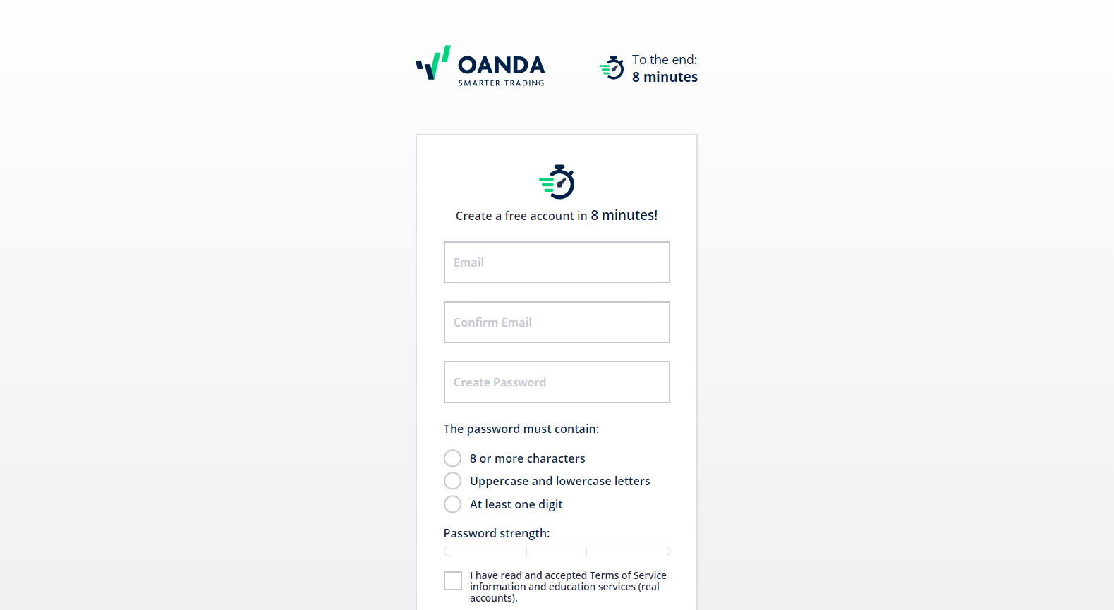 บัญชีส่วนตัว OANDA – โปรไฟล์ลูกค้า
