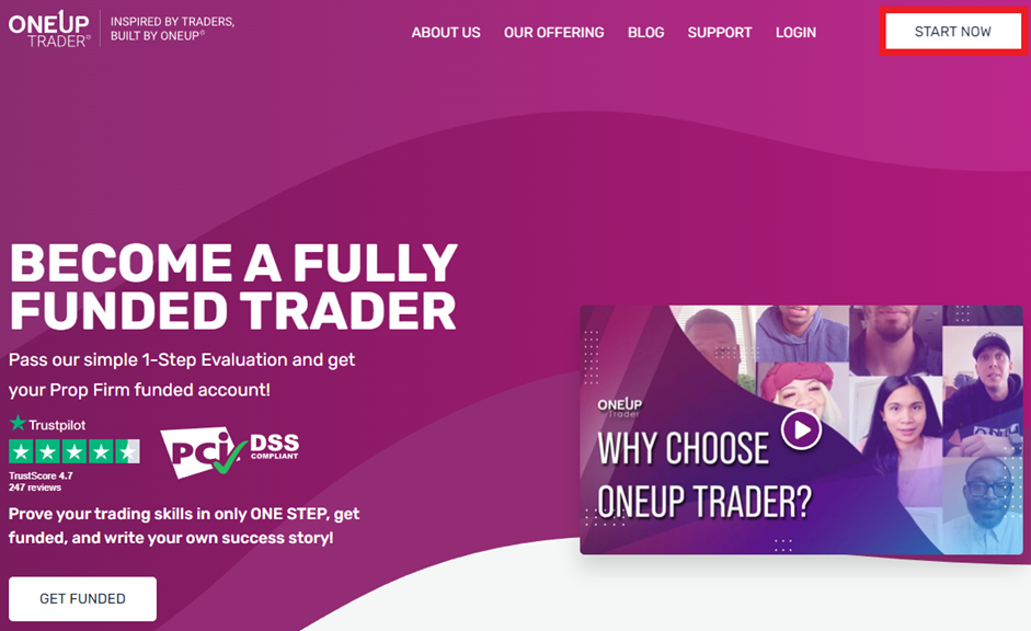 Revue du compte utilisateur de OneUp Trader - Commencer maintenant