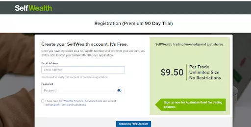 SelfWealth Personal Account Overview — Personal data entry