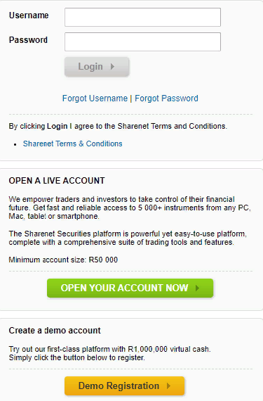 Sharenet Review - Account registration