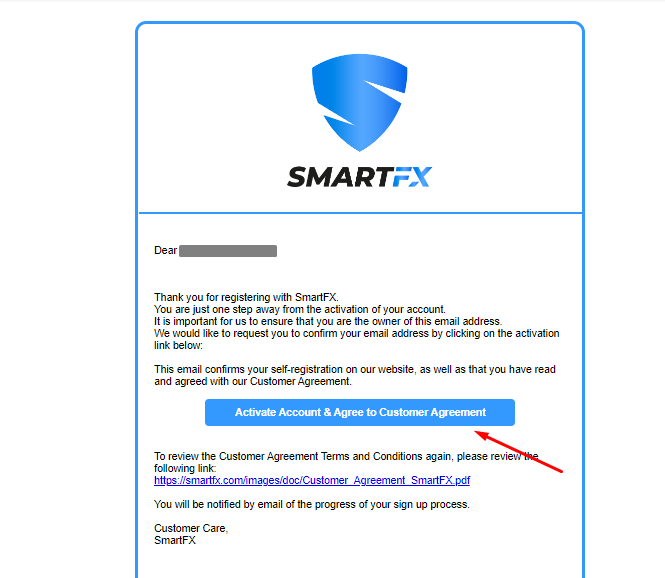 SmartFX Review — Confirming registration