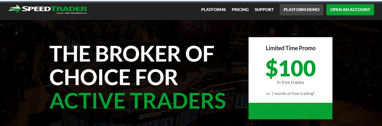 SpeedTrader Bonuses — $100 or a month or free service