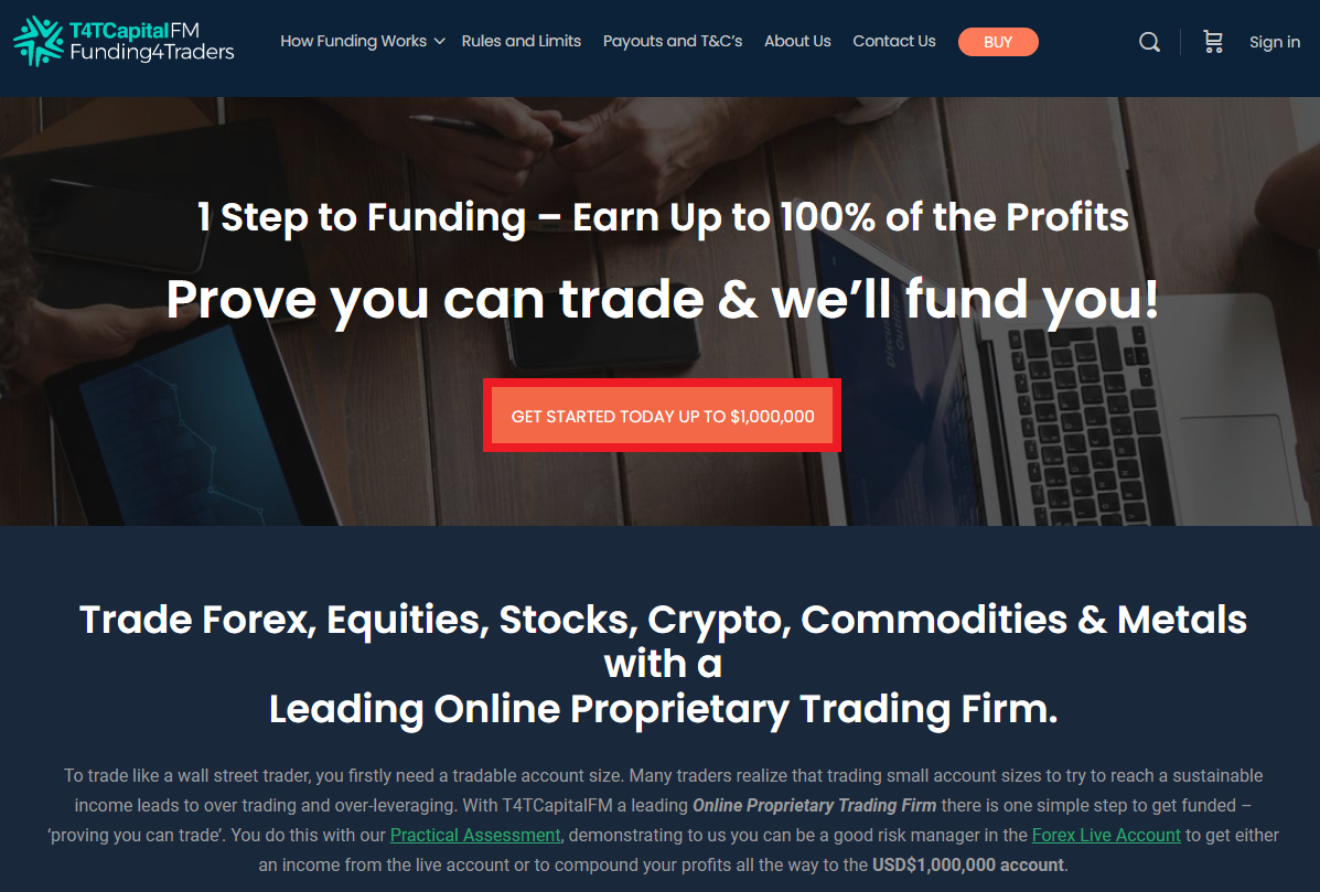 Review of T4TCapital’s User Account — Get started today with up to $1,000,000