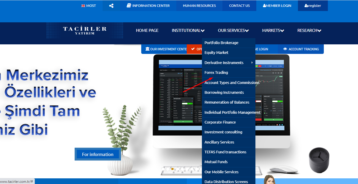 Review of Tacirler Yatırım’s User Account — Initiating registration