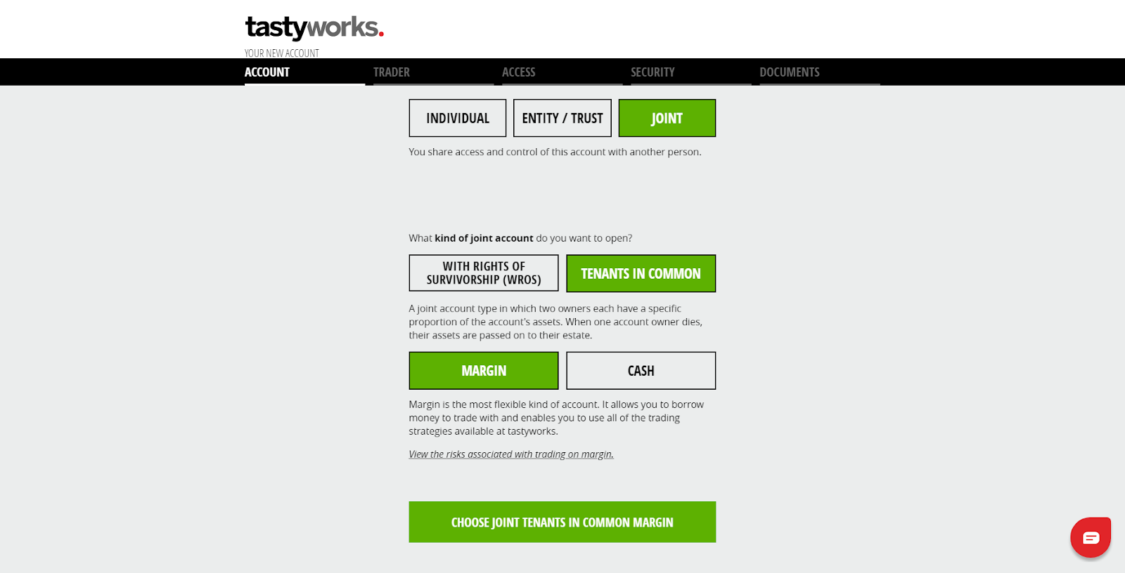 Tastyworks Review — Filling in personal data